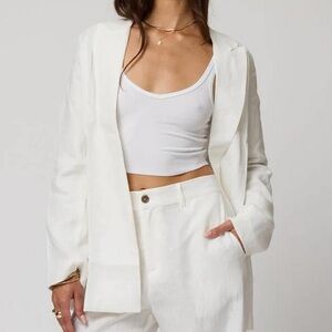 Stillwater The Linen Blazer White 100% Linen Small